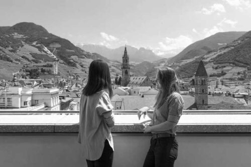 Unibz terrazza veduta Bolzano